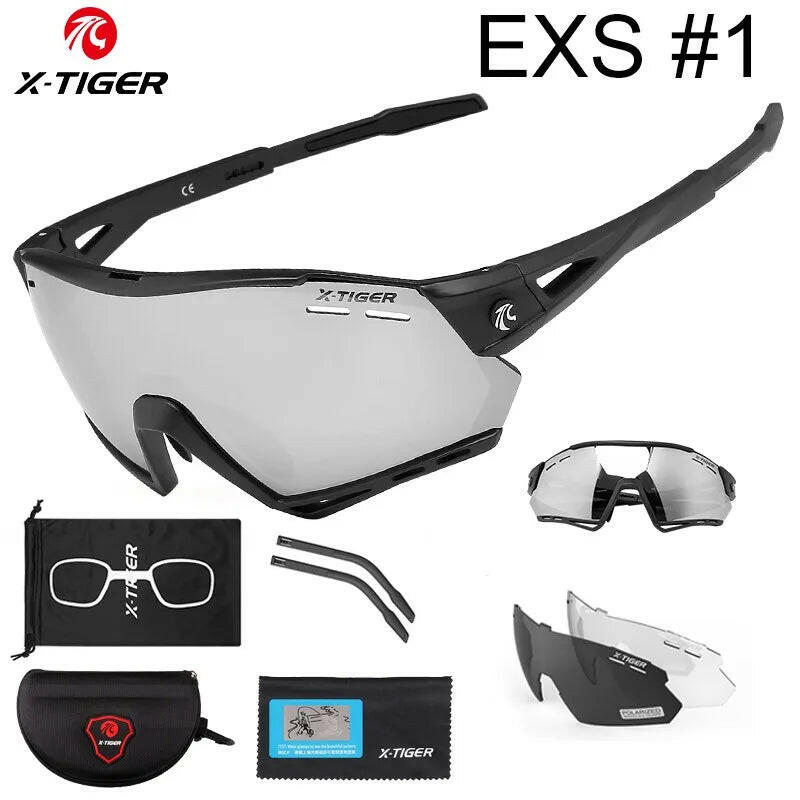 X-TIGER Photochromic Sports Sunglasses Bike Cycling Glasses Polarized UV400 Riding Driving Baseball Running Fishing Eyewear-WAYBIKER