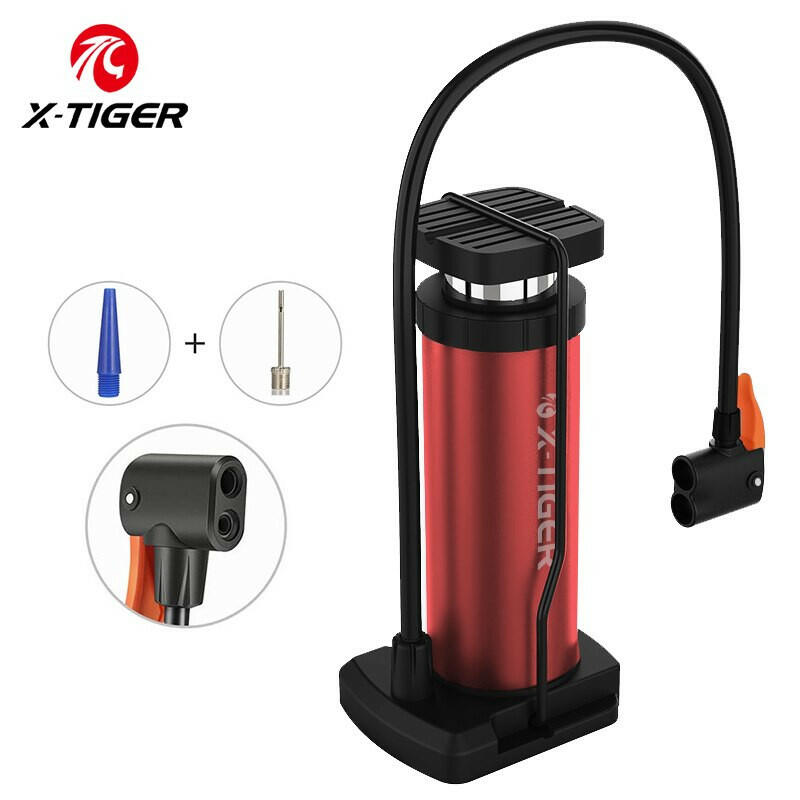 X-TIGER Portable Bike Pump High Pressure Pedal Bicycle Foot Pump Ultra-Light Aluminum Alloy MTB Bike Tire Inflator Accessories-WAYBIKER