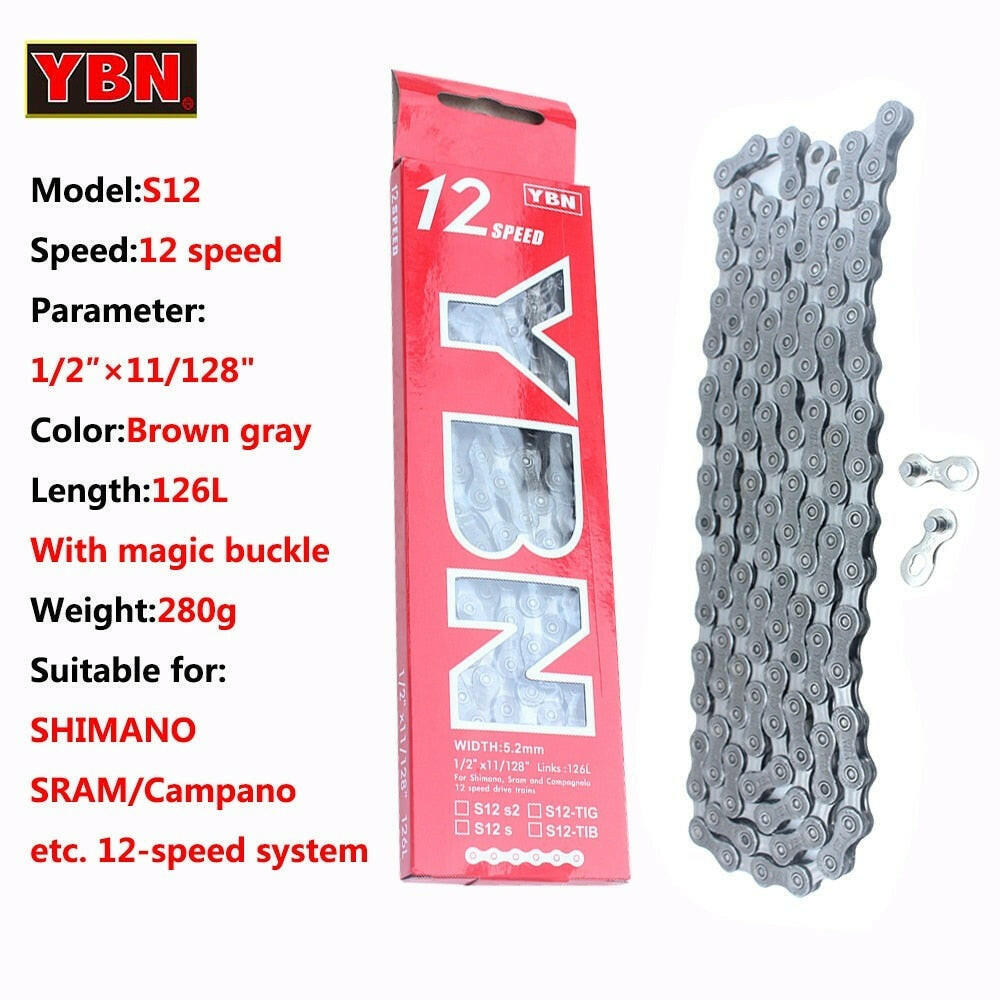 YBN Bike Chain Road Mountain Bicycle 10/11/12 Speed Chains MTB 10v 11v 12v For SHIMANO SRAM Parts With Links Lock-WAYBIKER