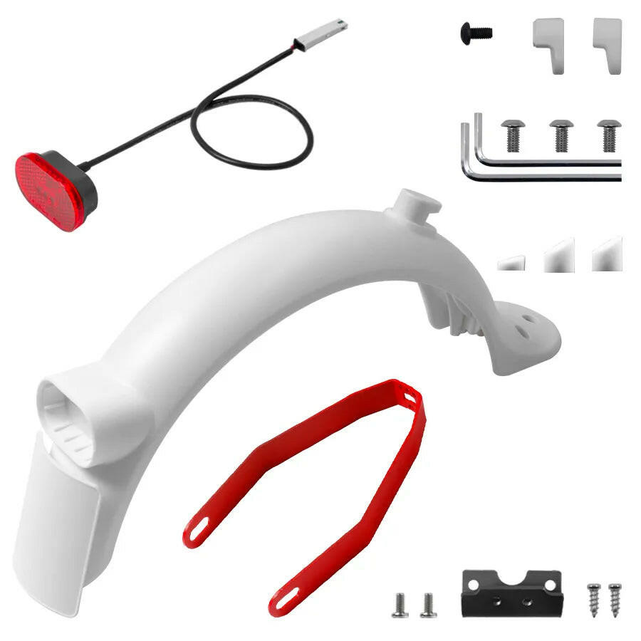 Upgraded Electric Scooter Rear Mudguard Fender Brake Taillight Replacement Accessories Parts for Xiaomi M365 Pro 2 1S sets-WAYBIKER