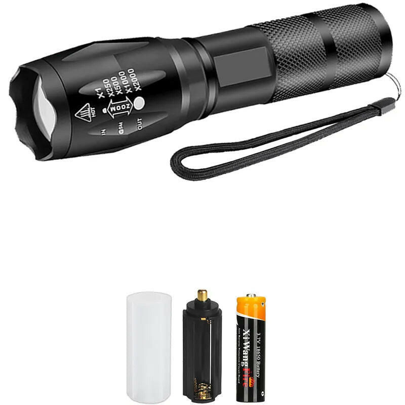 XML-T6 LED Powerful Flashlight Waterproof Lantern Torch Use 18650 Rechargeable Battery Portable Camping Tactical Flash Light-WAYBIKER