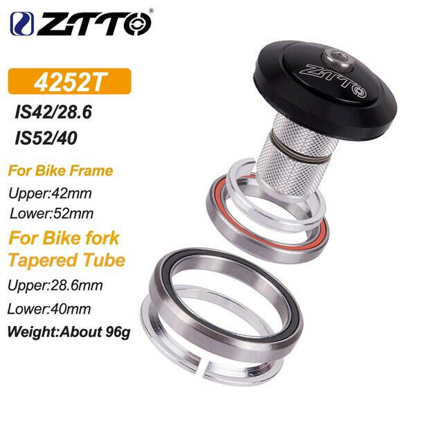 ZTTO MTB Road Bicycle CNC Headset 1 1/8"-1 1/2" Sealed Bearing 1.5Tapered 28.6 Straight Tube Bike Fork Internal Steering Bearing-WAYBIKER