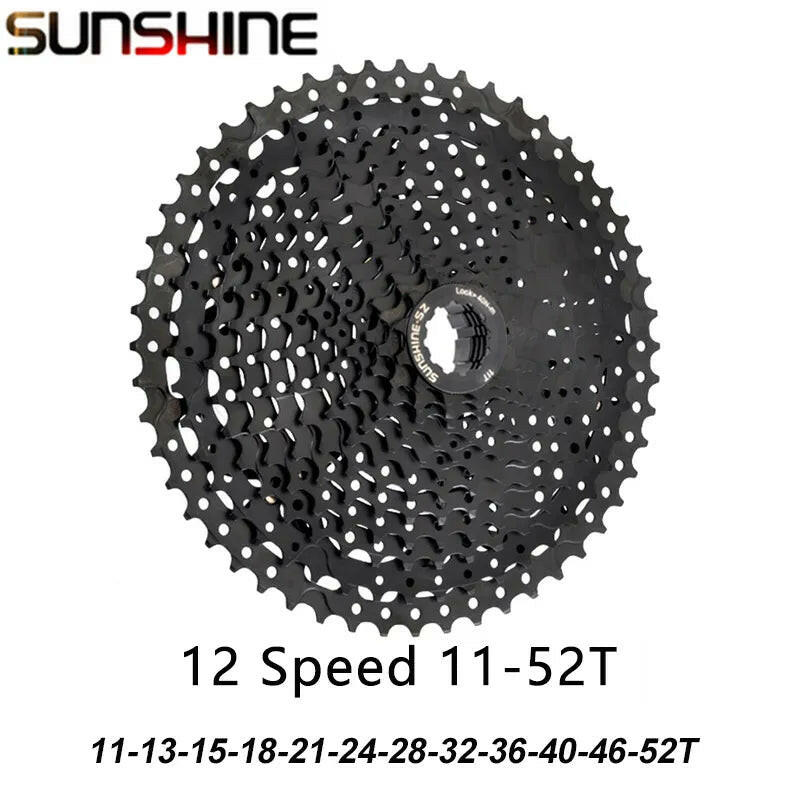 SUNSHINE Black Cassette 8S 9S 10S 11S 12S MTB Bike Road Bicycle Freewheel 11V 12V 42/46/50T 52T for M5100 M6100 SRAM HG Hub-WAYBIKER