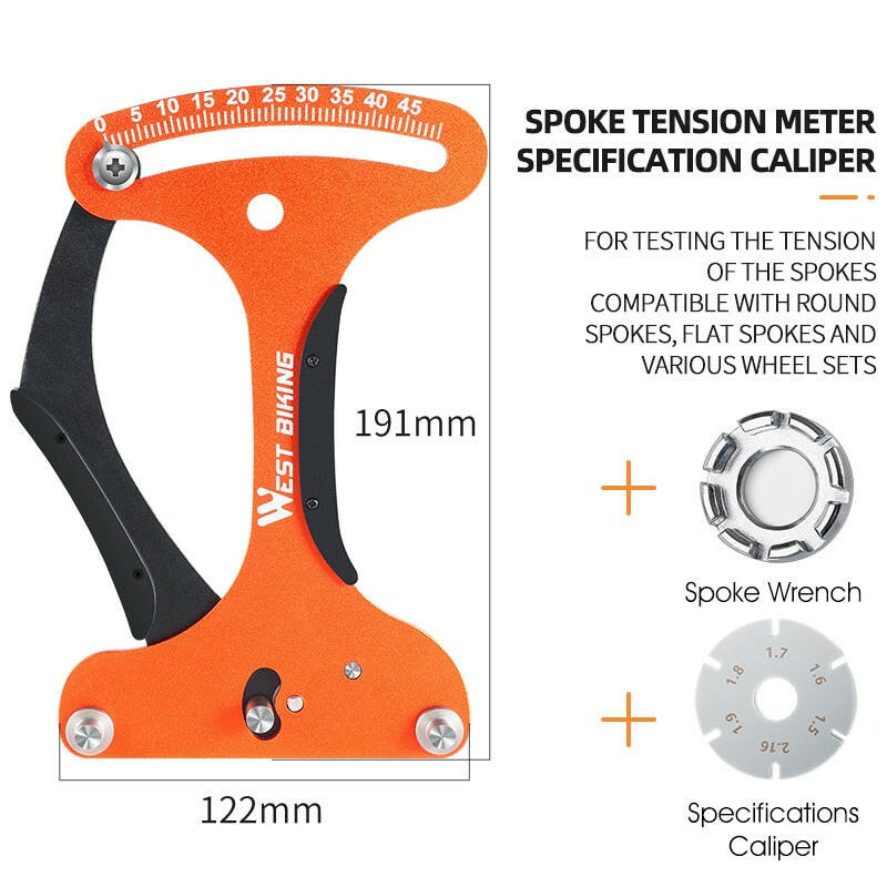 WEST BIKING Bicycle Tool Spoke Tension Meter Precision Bicycle Spoke Indicator MTB Road Bike Wheel Spoke Checker Repair Tools