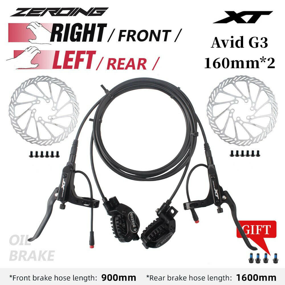 ZEROING E-bike Brake Electric Scooter 4 Piston Hydraulic Disc Brake XT With Cooling Full Meatal Pads CNC Tech Mineral Oil Brake-WAYBIKER