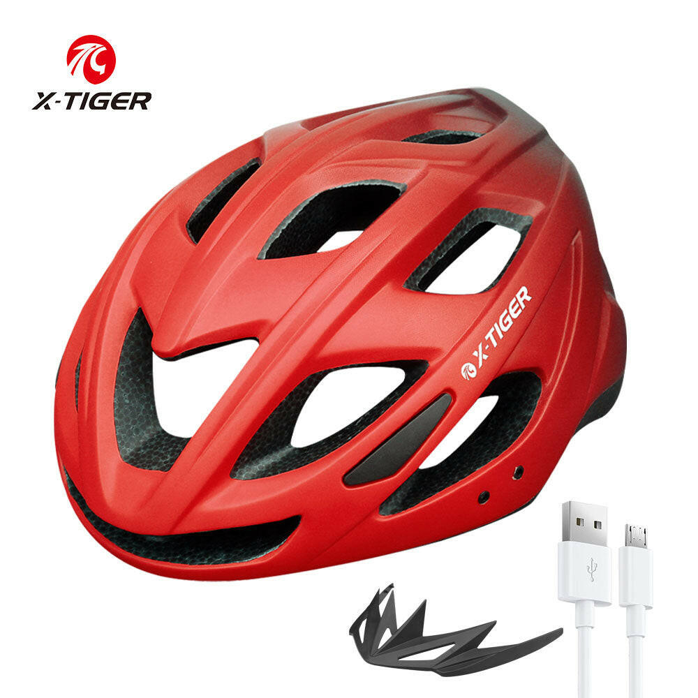 X-TIGER Bike Helmet with USB Rechargeable Rear Light Mountain & Road Bicycle Helmets for Men Women Adult Outdoor Cycling Helmets-WAYBIKER