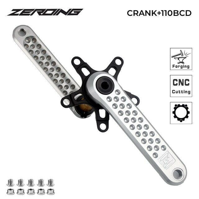 ZEROING ROAD CRANKSET GXP Bicycle Hollow Grave Bike Crank Chainring 110BCD Spider CNC Suitable For Shimano Sram Part 11/12 Speed-WAYBIKER