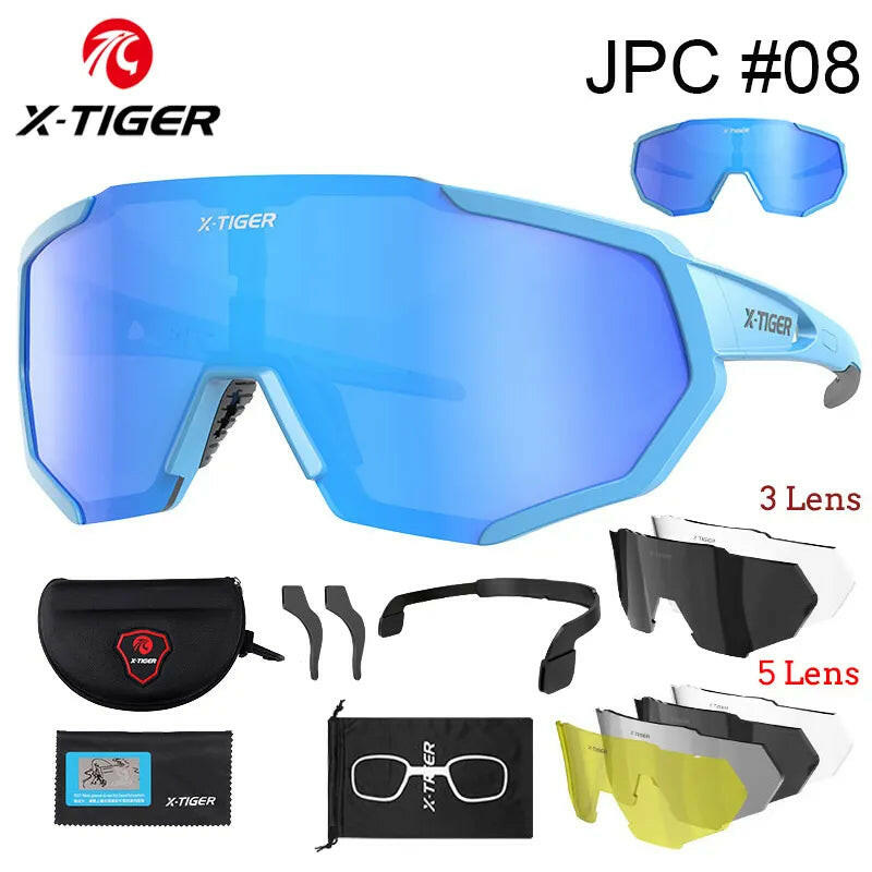 X-TIGER Polarized Lens Cycling Glasses Road Bike Cycling Eyewear Photochromic Sunglasses Sports MTB Mountain Bicycle Goggles-WAYBIKER