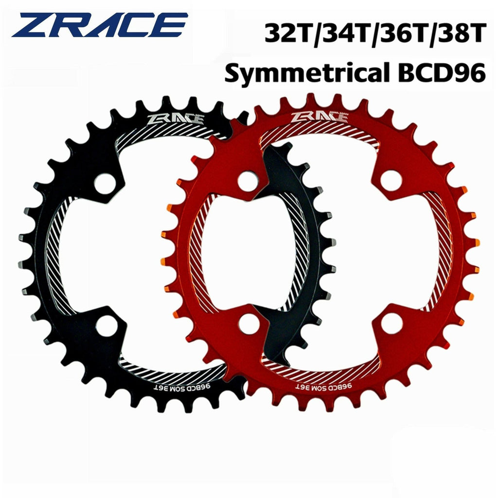 ZRACE Chainrings Chainwheels BCD96 Symmetrical Chainrings,32T 34T 36T 38T AL7075 CNC process, Vickers-hardness 15+ for MTB-WAYBIKER