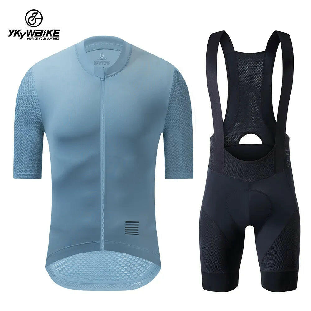 YKYWBIKE 2022 Cycling Jersey Set classic MTB Cycling Bib Shorts Kit Reflective Custom Bike Clothes Bicycle Clothing Maillot