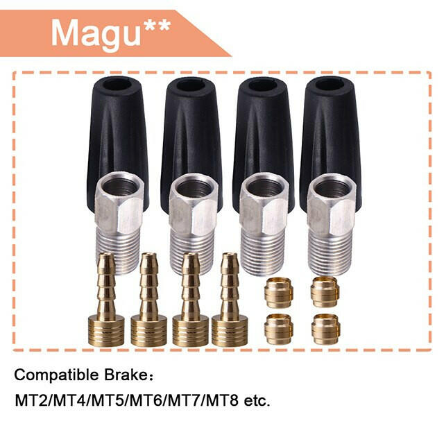 ZTTO 4 Set MTB Bicycle Hydraulic Disc Brake Oil Hose Connector Mountain Bike Cable Insert And Olive Locking Bolt Set BH59 BH90-WAYBIKER