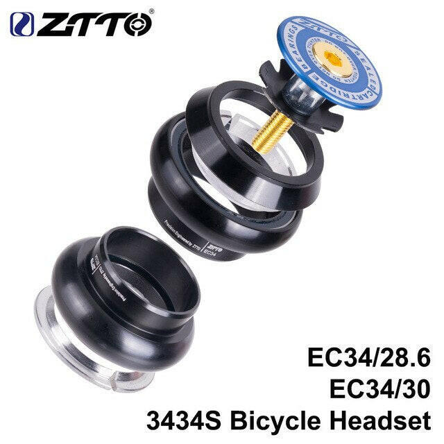 ZTTO MTB Bike Road Bicycle Headset 34mm EC34 CNC 1 1/8 28.6 Straight Tube Fork Internal 34 Conventional Threadless Headset-WAYBIKER