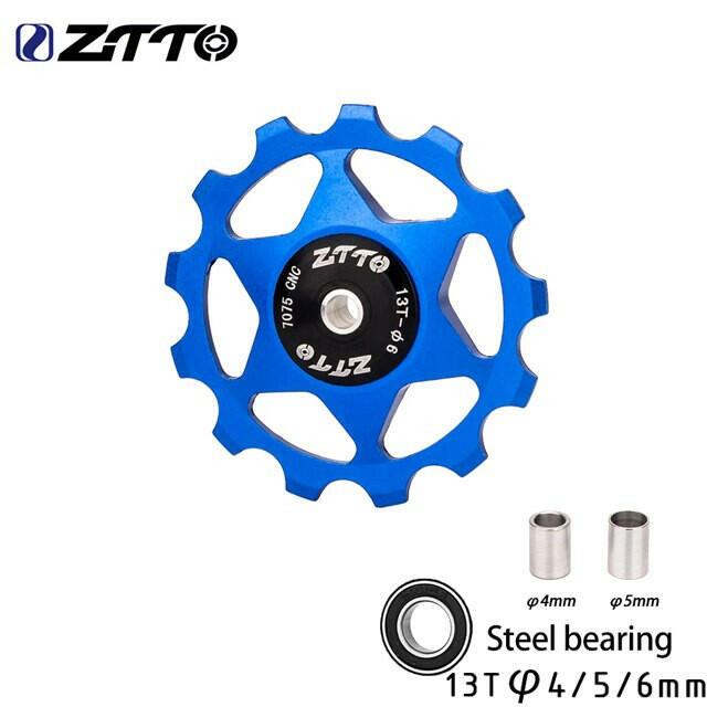 ZTTO MTB Bicycle Rear Derailleur Jockey Wheel 11T 13T Steel Bearing Pulley AL7075 CNC Road Bike Guide Roller Idler 4mm 5mm 6mm-WAYBIKER