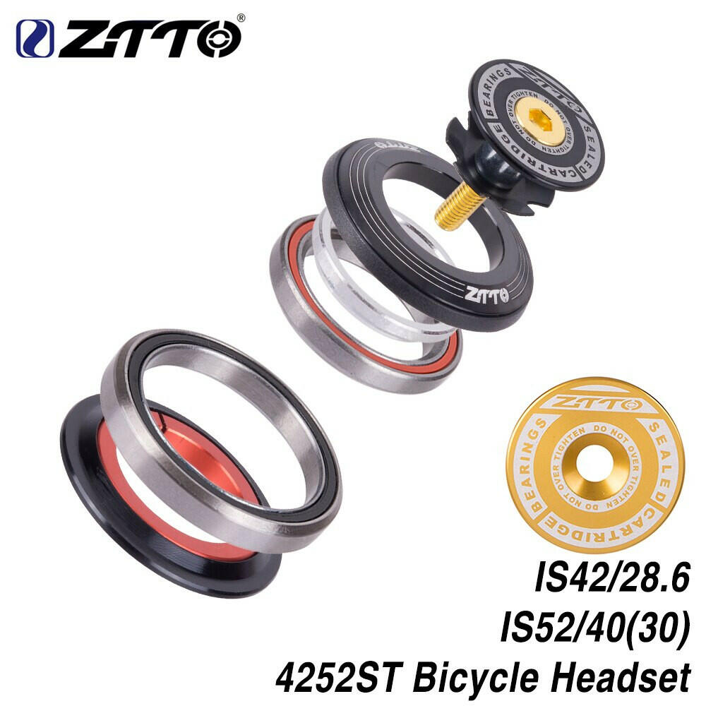 ZTTO MTB Bike Road Bicycle Headset 42mm 52mm CNC 1 1/8"-1 1/2" Tapered Tube fork Integrated Angular Contact Bearing 4252ST-WAYBIKER