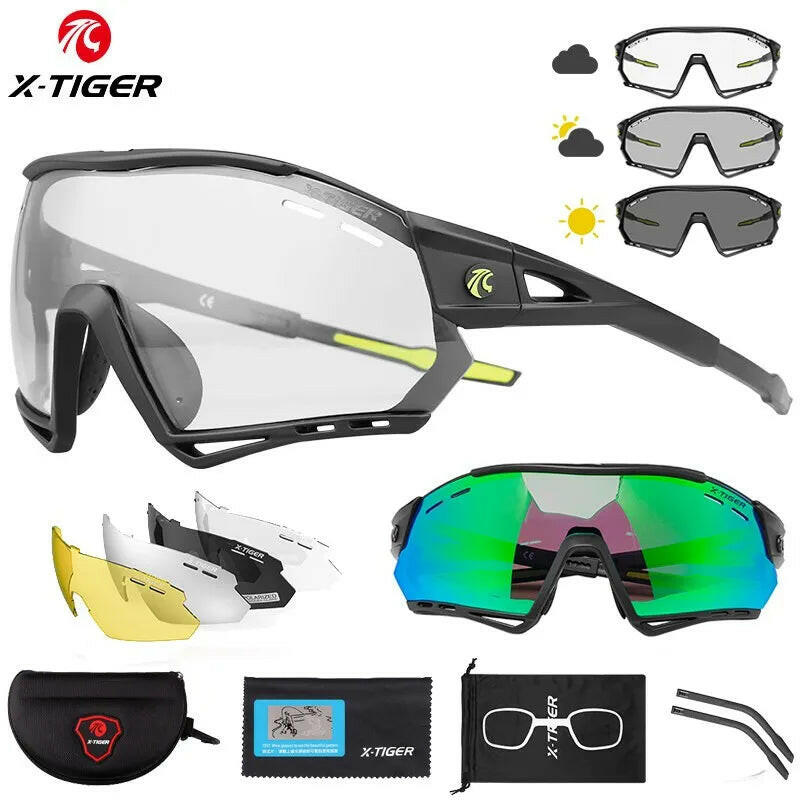 X-TIGER Photochromic Sports Sunglasses Bike Cycling Glasses Polarized UV400 Riding Driving Baseball Running Fishing Eyewear-WAYBIKER