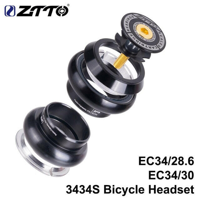 ZTTO MTB Bike Road Bicycle Headset 34mm EC34 CNC 1 1/8 28.6 Straight Tube Fork Internal 34 Conventional Threadless Headset-WAYBIKER