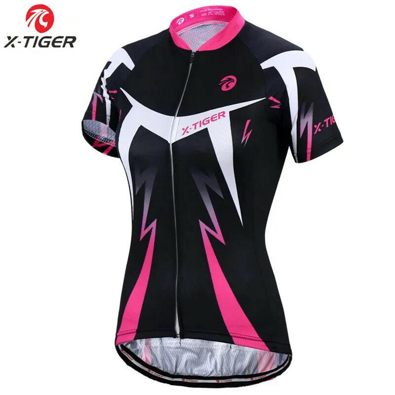 X-TIGER Women's Cycling Jersey Summer Anti-UV Cycling Bicycle Clothing Quick-Dry Mountain Female Bike Clothes Short Jersey-WAYBIKER