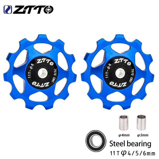 ZTTO MTB Bicycle Rear Derailleur Jockey Wheel 11T 13T Steel Bearing Pulley AL7075 CNC Road Bike Guide Roller Idler 4mm 5mm 6mm-WAYBIKER