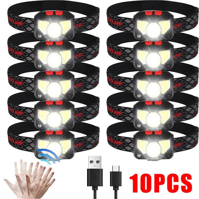 XPG+COB LED Headlamp USB Rechargeable Head Torch Head Flashlight Waterproof Head Torch Outdoor Camping Fishing Headlight-WAYBIKER