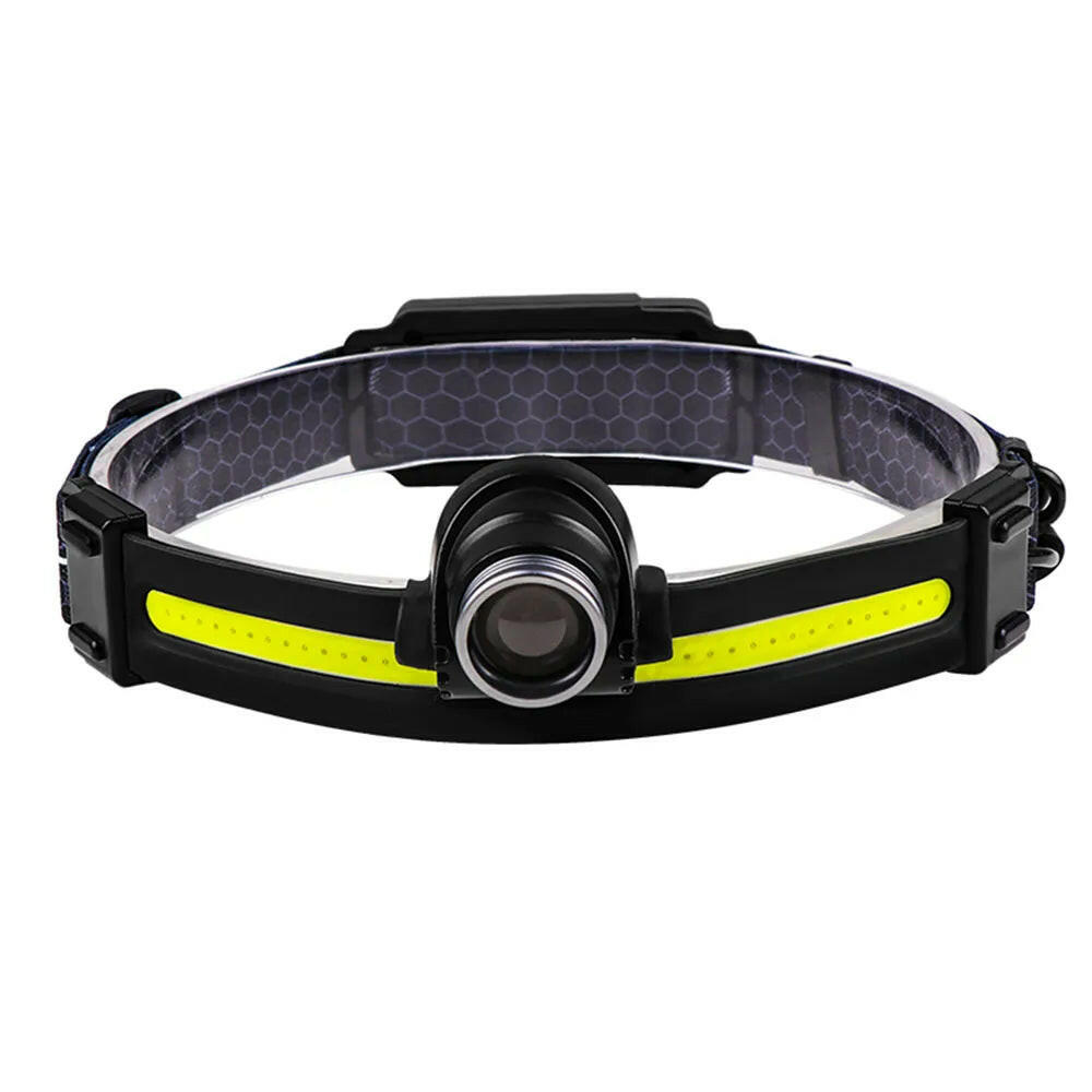 XPG+COB Sensor Headlamp 7 Modes Led Headlight Head Flashlight Torch Fishing Hunting Head Lamp Lantern Built in Battery-WAYBIKER