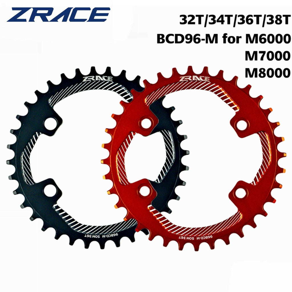 ZRACE BCD96-M Chainrings MTB Round Chainring Chainwheel Asymmetrical Narrow Wide Teeth 32T/34T/36T/38T for M8000 M7000 M6000