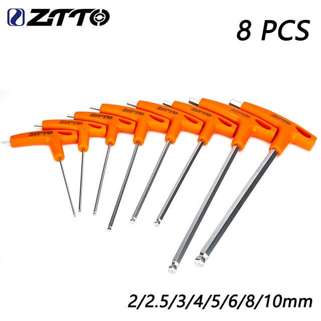 ZTTO Hex key Allen Wrench Hand Tool 2/2.5/3/4/5/6/8/10mm Universal Quick Snap Adapter 2 in1 Ball/Flat Head Chrome Vanadium Steel-WAYBIKER