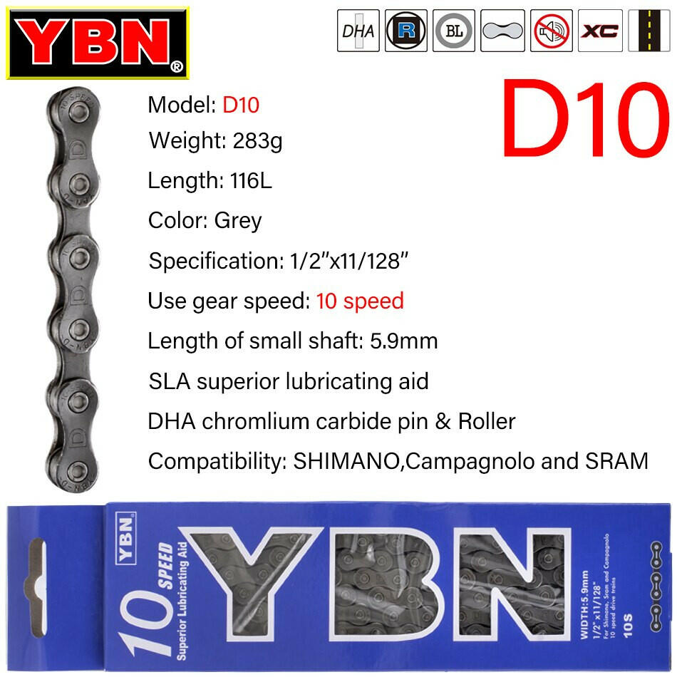 YBN Bike Chain 8/9/10/11/12 Speed MTB Road Bike Chain Compatible with SRAM SHIMANO Unpacked Bicycle Chain 116 Links Silver S11S-WAYBIKER