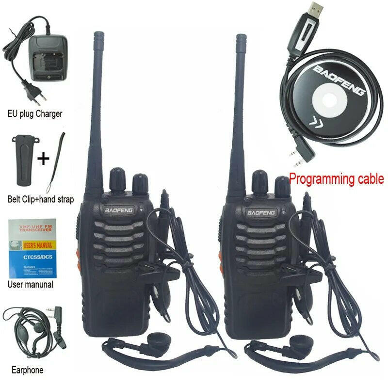 2Pcs/Lot Baofeng BF-888S Walkie Talkie Two-way Radio Set BF 888s UHF 400-470MHz 16CH Walkie-talkie Radios Transceiver-WAYBIKER
