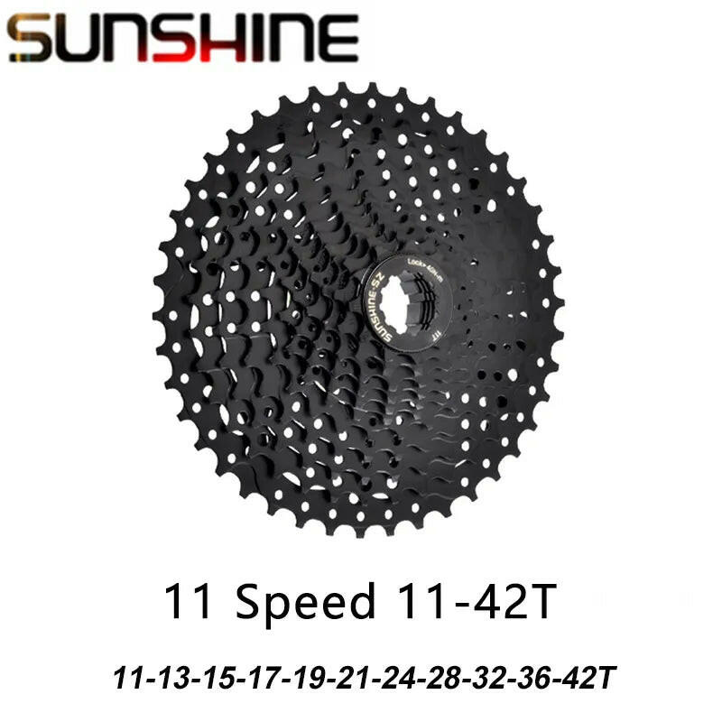 SUNSHINE Black Cassette 8S 9S 10S 11S 12S MTB Bike Road Bicycle Freewheel 11V 12V 42/46/50T 52T for M5100 M6100 SRAM HG Hub-WAYBIKER