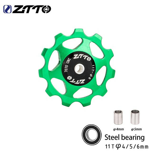 ZTTO MTB Bicycle Rear Derailleur Jockey Wheel 11T 13T Steel Bearing Pulley AL7075 CNC Road Bike Guide Roller Idler 4mm 5mm 6mm-WAYBIKER