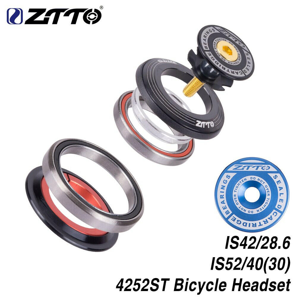 ZTTO MTB Bike Road Bicycle Headset 42mm 52mm CNC 1 1/8"-1 1/2" Tapered Tube fork Integrated Angular Contact Bearing 4252ST-WAYBIKER