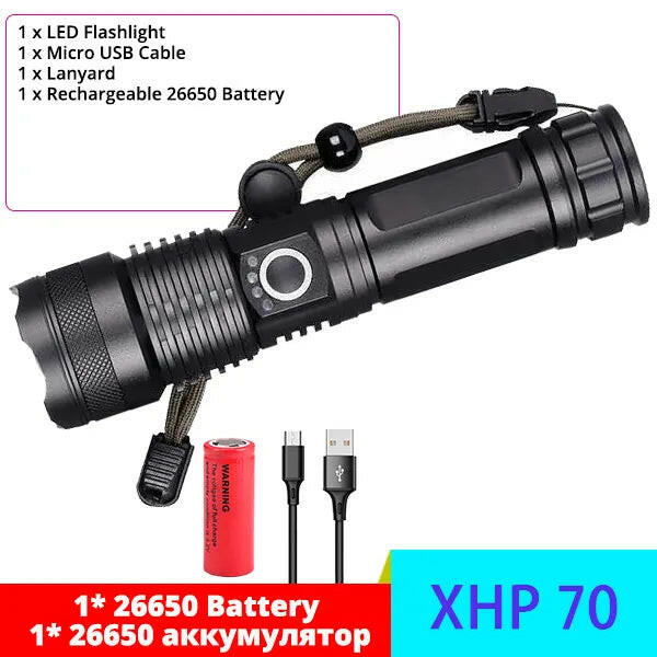 Super XHP120 Powerful Led Flashlight XHP90 High Power Torch Light Rechargeable Tactical Flashlight 18650 Usb Camping Lamp-WAYBIKER