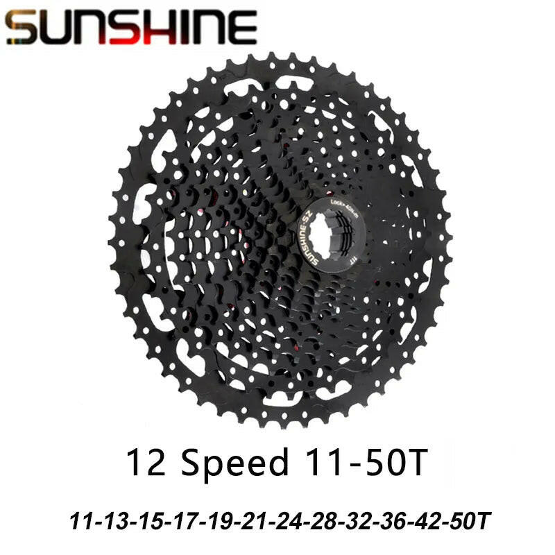 SUNSHINE Black Cassette 8S 9S 10S 11S 12S MTB Bike Road Bicycle Freewheel 11V 12V 42/46/50T 52T for M5100 M6100 SRAM HG Hub-WAYBIKER