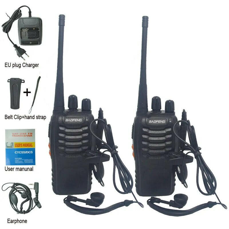 2Pcs/Lot Baofeng BF-888S Walkie Talkie Two-way Radio Set BF 888s UHF 400-470MHz 16CH Walkie-talkie Radios Transceiver-WAYBIKER