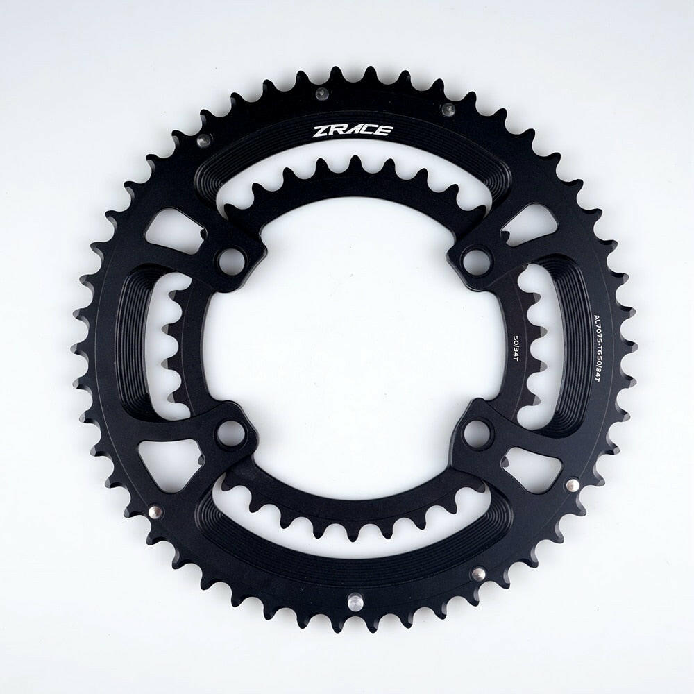 ZRACE 105 FC-R7000 / ULTEGRA FC-R8000 / DURA-ACE FC-R9100 Asymmetric Road Chainring, 50-34T 52-36T 53-39T, 110BCD BCD110 4-Bolts-WAYBIKER