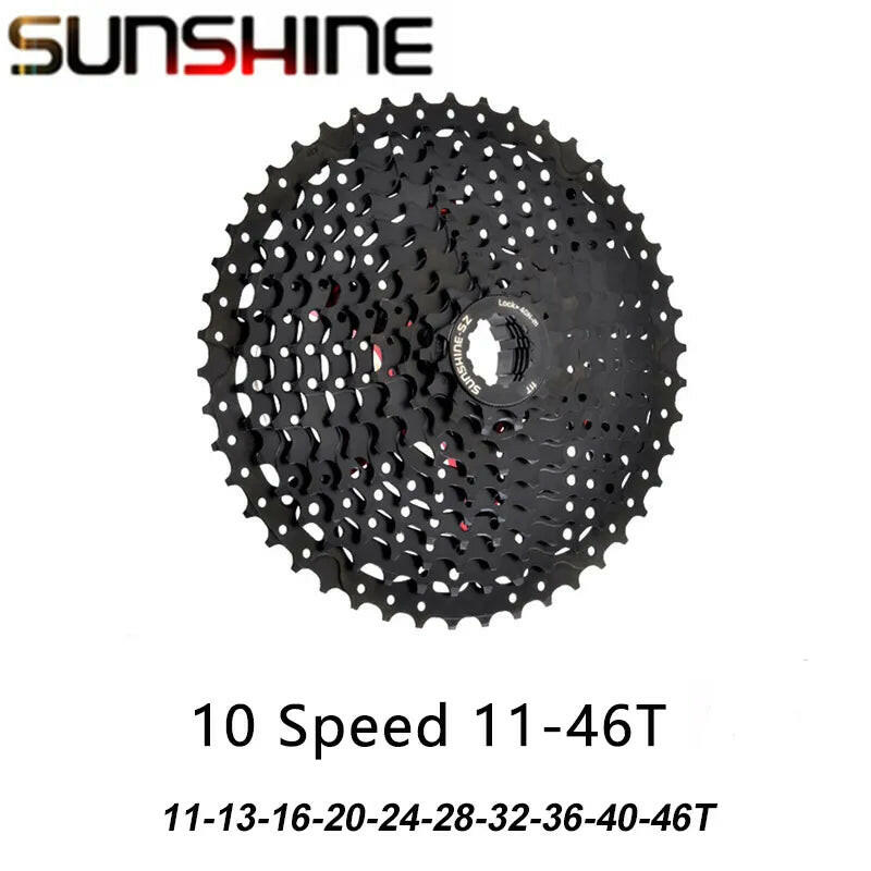 SUNSHINE Black Cassette 8S 9S 10S 11S 12S MTB Bike Road Bicycle Freewheel 11V 12V 42/46/50T 52T for M5100 M6100 SRAM HG Hub-WAYBIKER