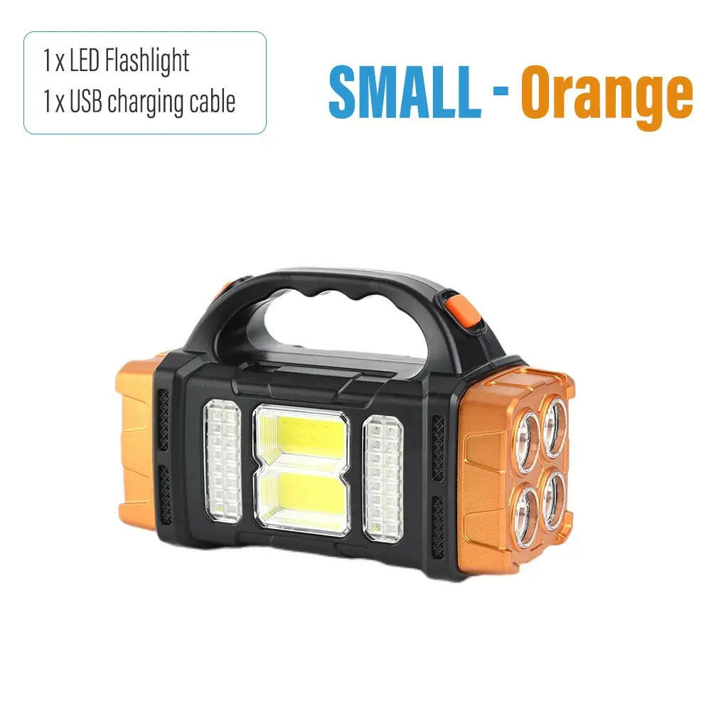 High Power Led Flashlights Camping Torch Work Light Solar Charge 4 Gear USB Rechargeable Light Waterproof Light for Outdoor-WAYBIKER