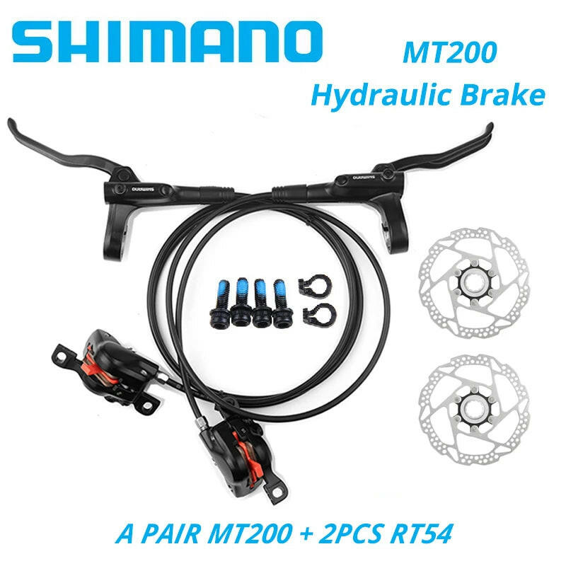 Original Shimano MT200 MTB Mountain Bike Hydraulic Disc Brake Left Front Right Rear 145CM Rotor RT56 RT54 RT26 RT30 HS1 G3 160MM-WAYBIKER