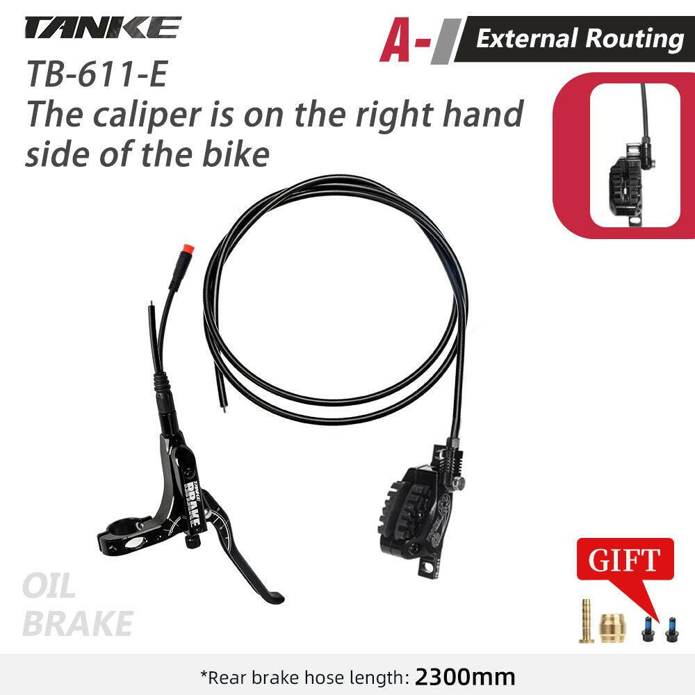 TANKE MTB 4 Piston Electric Disc Brake Electric Bicycle Scooter Power Off Oil Brakes Resin Pad Oil Pressure Caliper Bike parts-WAYBIKER