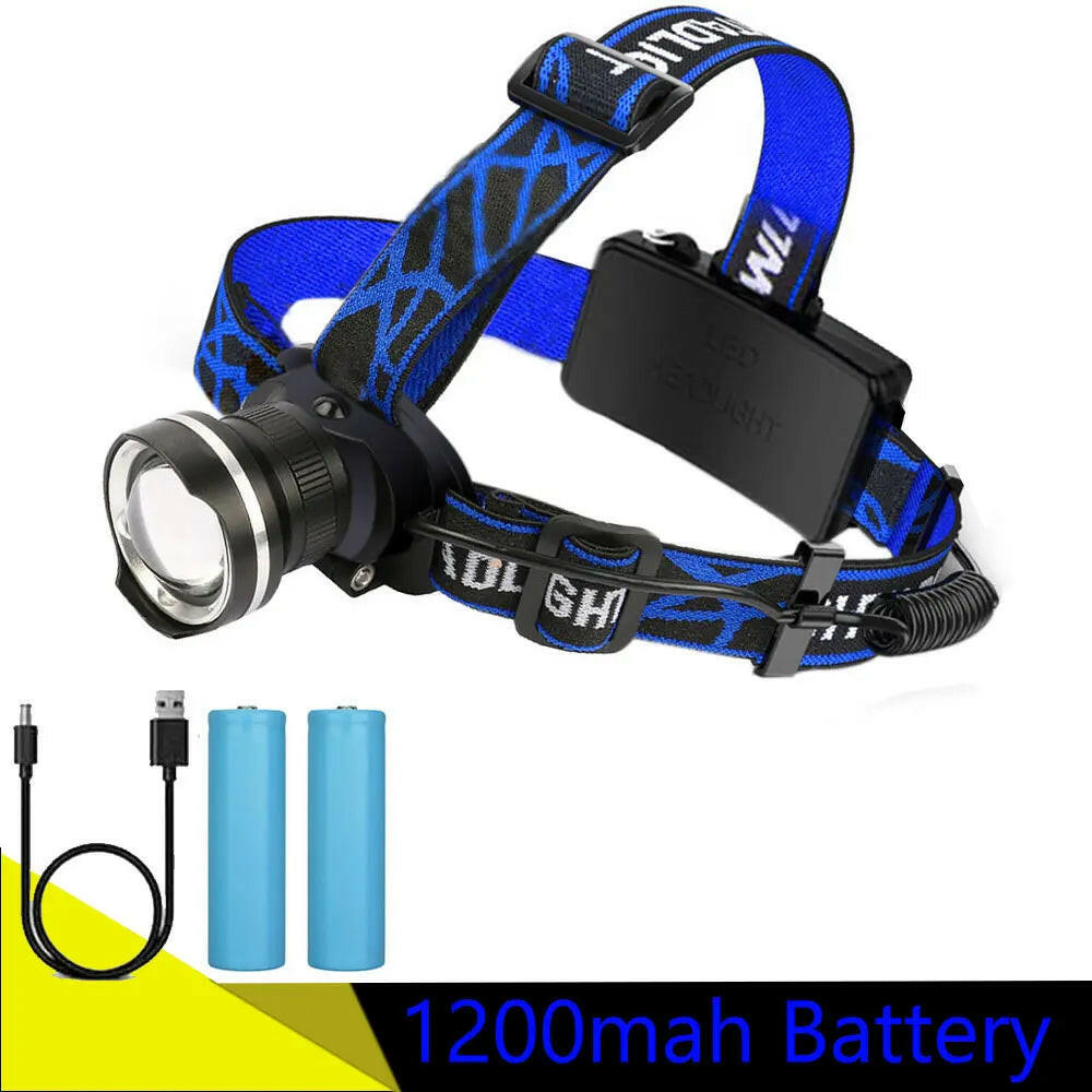 XML T6 LED aluminum alloy Headlamp 4-Mode Zoom Powerful Headlight Rechargeable 18650 Waterproof Head Flash Torch Camping Hunting-WAYBIKER
