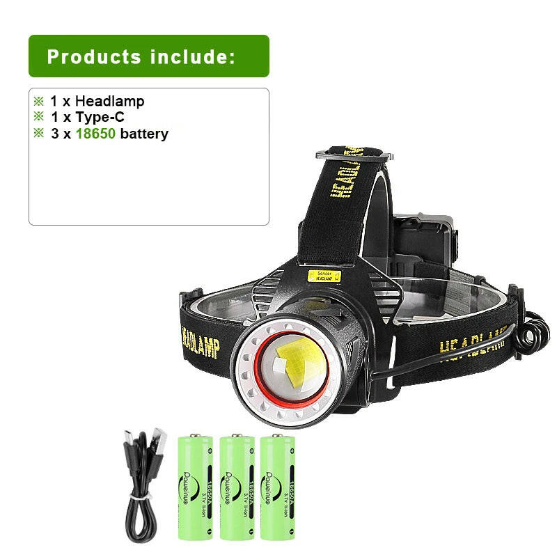 XHP360 LED Most Powerful Headlamp USB Rechargeable Headlight 18650 Infrared Sensor Head Torch Lighting Fishing Work Head Lantern-WAYBIKER