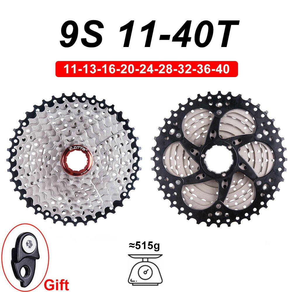 ZTTO 9 Speed Cassette 11-40 T Wide Ratio Freewheel Mountain Bike MTB Bicycle Cassette Flywheel Sprocket Compatible with Sunrace-WAYBIKER