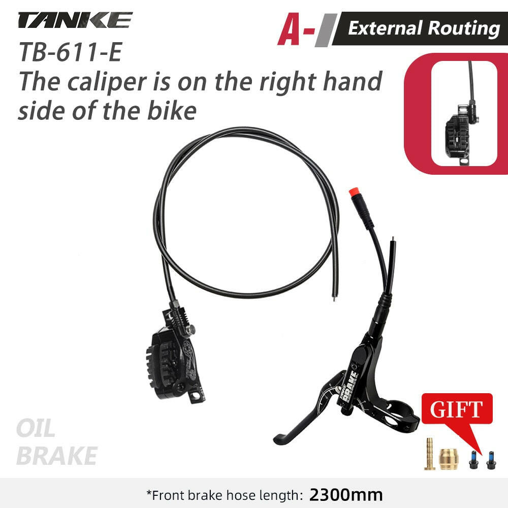 TANKE MTB 4 Piston Electric Disc Brake Electric Bicycle Scooter Power Off Oil Brakes Resin Pad Oil Pressure Caliper Bike parts-WAYBIKER