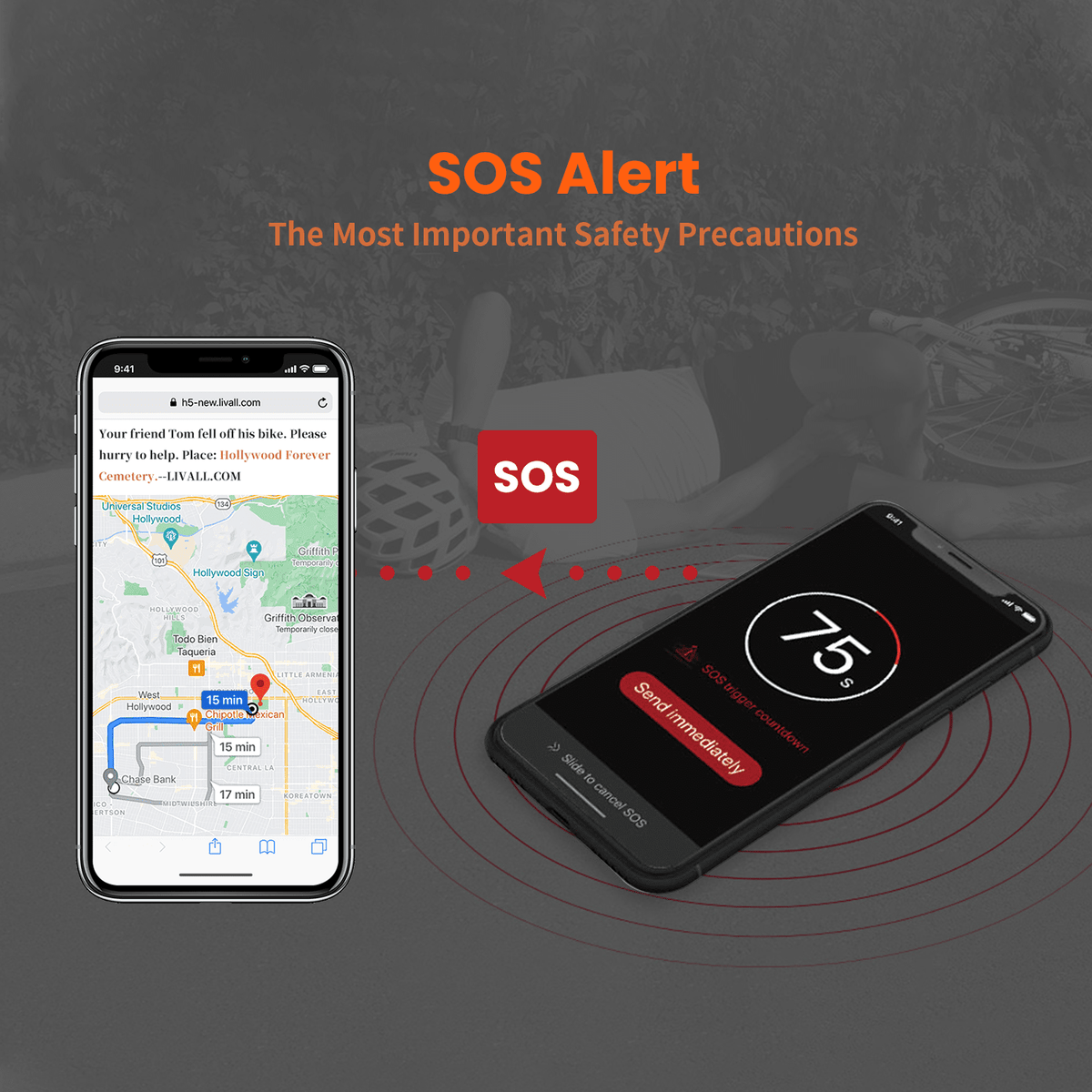 Motorcycle Sos Smart4u Outdoor SH55M 6 LED Warning Light Smart Cycling Bicycle Back S