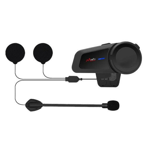 MAXTO M2 Motorcycle Helmet Intercom 6 Riders Talking Riding Walkie-talkie 1KM Bluetooth Intercom Headset Waterproof with FM Radio-WAYBIKER