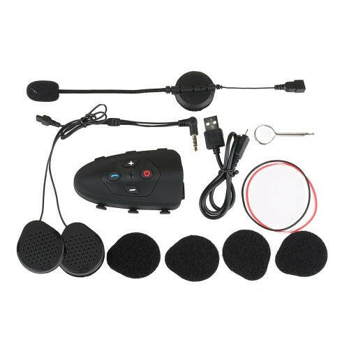 EJEAS 2 Rider Helmet Cycling Interphone BT Handsfree Intercom Helmet Headset 1200M Full Duplex Talking Intercom FM Radio