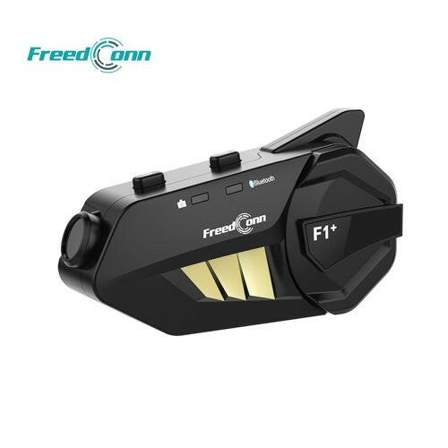 FreedConn F1 Plus Motorcycle Intercom Bluetooth Helmet Headset for Six Motorcycle Riders 1080P HD Lens Video Recorder DVR 1000M Hands-free Interphone FM Radio IP65 Waterproof