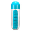600ml Water Bottle with Pill Grids Portable Sport Waterbottle with Detachable Daily Pill Holder Traveling Outing Medicine Organizer Pill Bottle-WAYBIKER