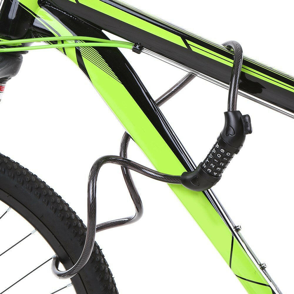 Bicycle Coded Wire Lock Anti-theft 5-Digit Coded Lock Anti-shear Safety Cable Chain Lock Waterproof Bike Tyre Shackle