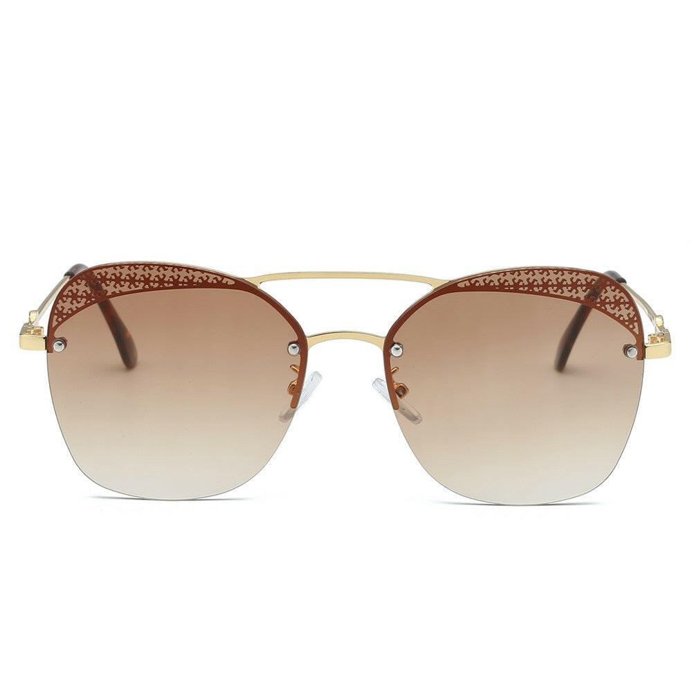 Fashion Unisex Sunglasses Eyewear Eyeglasses Frameless UV 400 Protection Lens Gradient Color Rimless Sun Glasses for Women Men-WAYBIKER